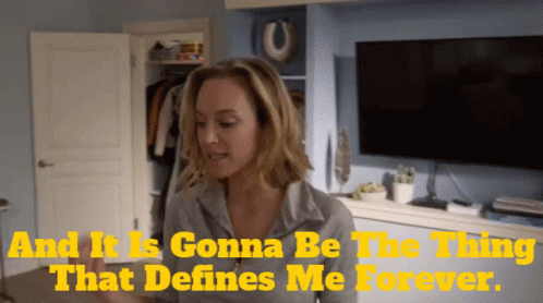 Woman In Front Of TV Saying It Defines Me GIF