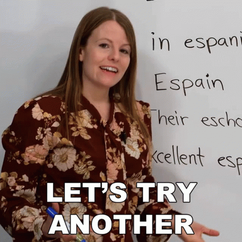 Woman In Front Of Whiteboard Let's Try Another GIF