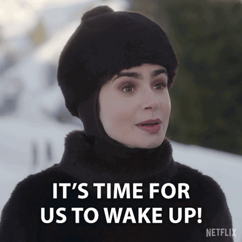 Woman in Fur Coat and Black Hat Says Wake Up