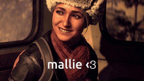 Woman In Fur Hat And Scarf Smiling With Mallie < 3 GIF