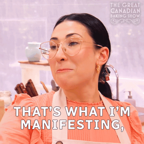 Woman In Glasses And Apron Says That's What I'm Manifesting GIF