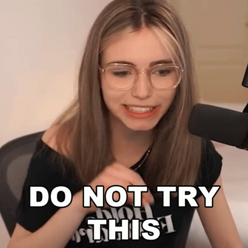 Woman in Glasses and Black Shirt Saying Do Not Try This
