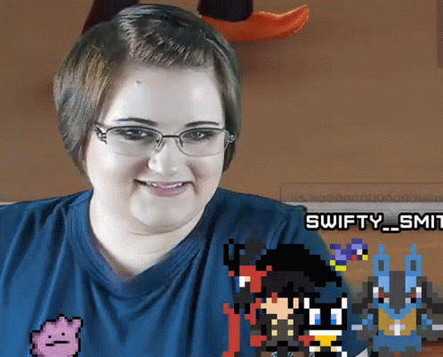 Woman in Glasses and Blue Shirt with swifty_smit