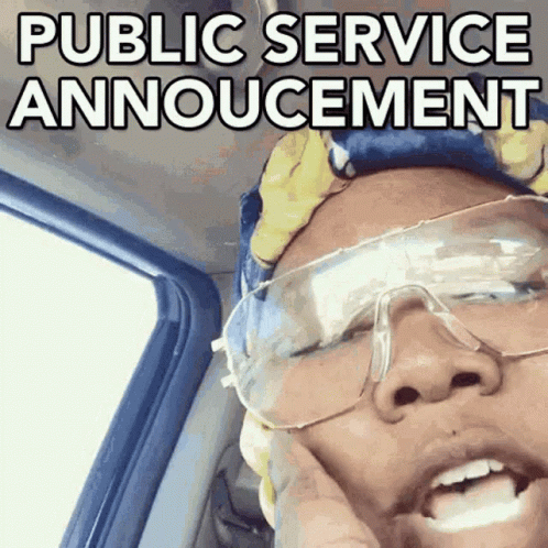 Woman In Glasses And Head Scarf Public Service Announcement GIF