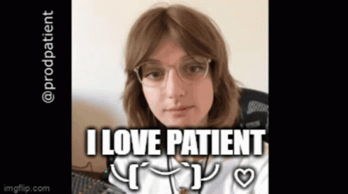 Woman In Glasses Saying I Love Patient Meme GIF