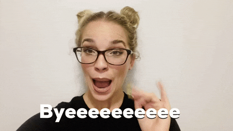 Woman In Glasses Waving Byeeee GIF