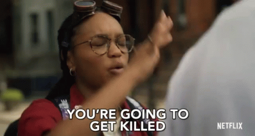 Woman in Goggles Says You're Going to Get Killed