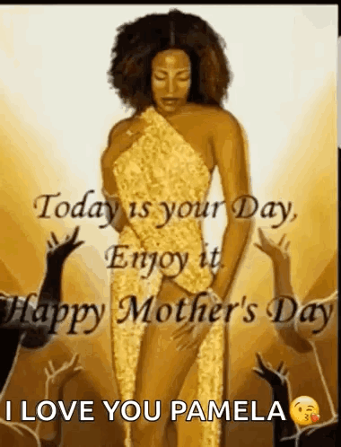 Woman In Gold Dress Standing GIF