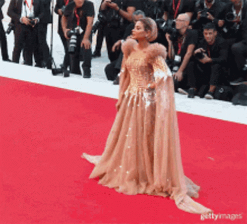 Woman in Gown on Red Carpet