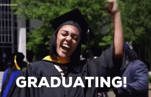 Woman In Graduation Cap And Gown Celebrating GIF