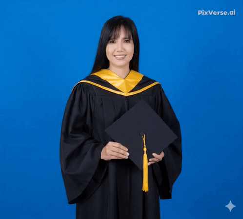 Woman in Graduation Cap and Gown Pixverse