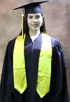 Woman In Graduation Cap And Gown GIF