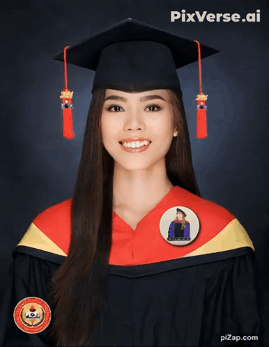 Woman In Graduation Cap And Gown GIF