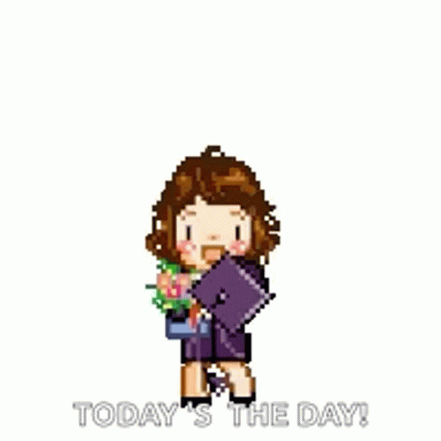 Woman in Graduation Cap Holding Flowers
