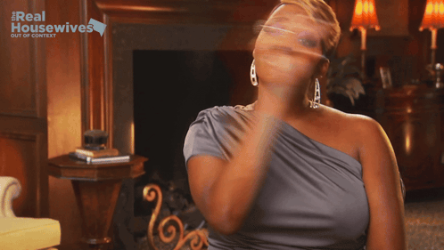 Woman In Gray Dress Real Housewives Out Of Context GIF