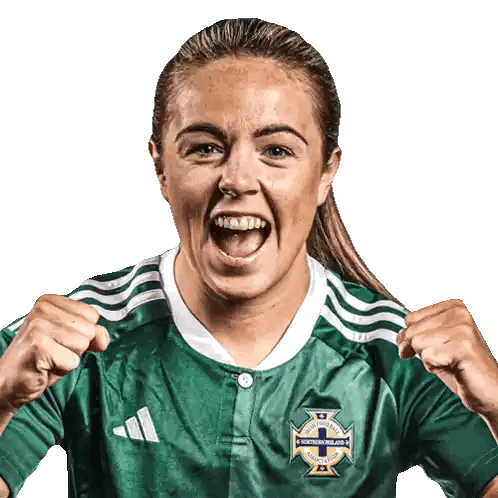 Woman in Green Adidas Jersey Northern Ireland