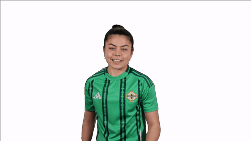 Woman in Green Adidas Shirt Making a Face