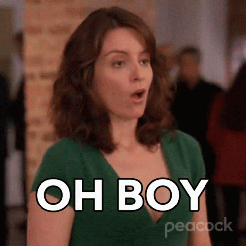 Woman in Green Dress Saying Oh Boy