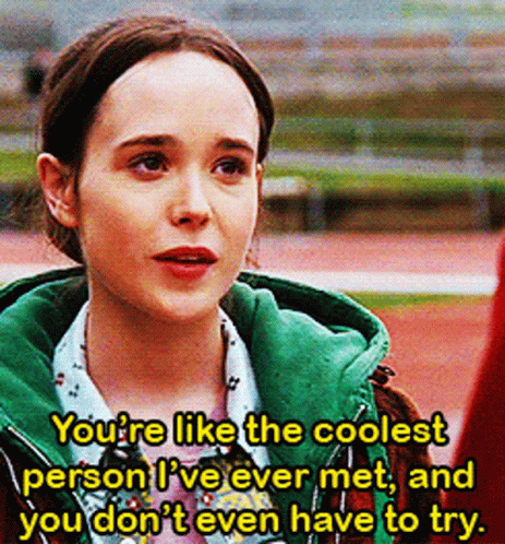 Woman In Green Jacket Says You're Like The Coolest Person GIF