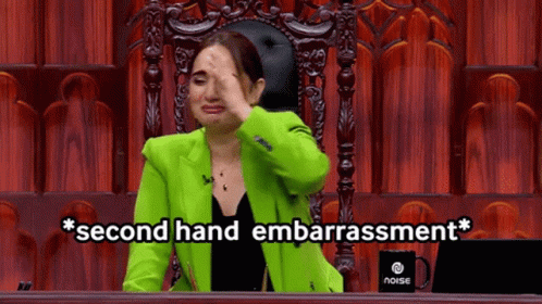 Woman in Green Jacket Second Hand Embarrassment