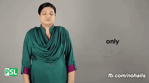 Woman in Green Shirt Eyes Closed Saying Only