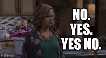 Woman in Green Shirt Saying No Yes Yes No