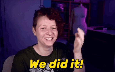 Woman In Green Shirt Saying We Did It GIF