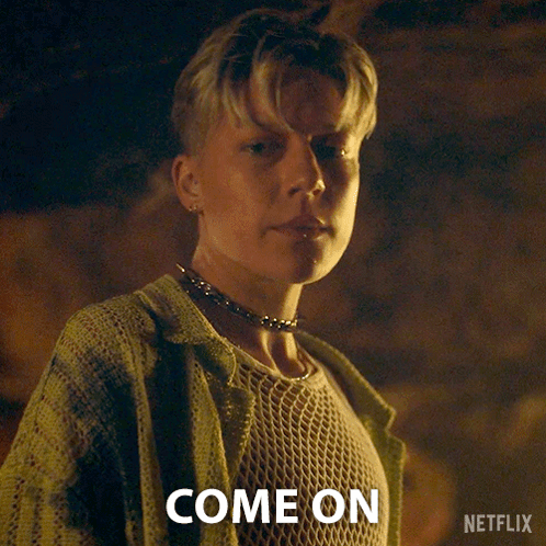Woman in Green Sweater Saying Come On In
