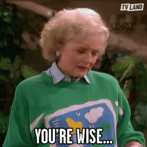 Woman in Green Sweater Saying You're Wise