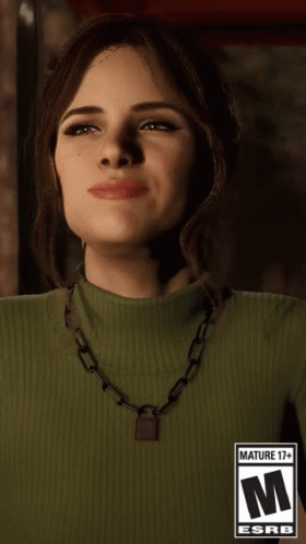 Woman in Green Turtleneck With 17+ Label Necklace