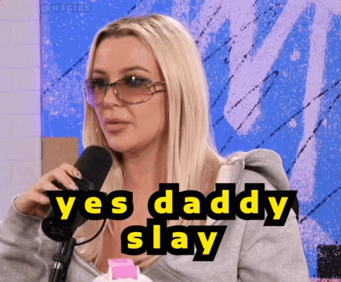 Woman in Grey Hoodie Sunglasses Says Yes Daddy Slay