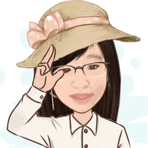 Woman in Hat and Glasses Giving Peace Sign