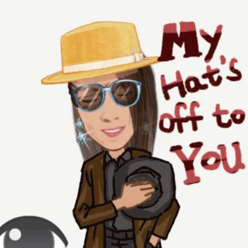 Woman In Hat And Sunglasses My Hat's Off To You GIF