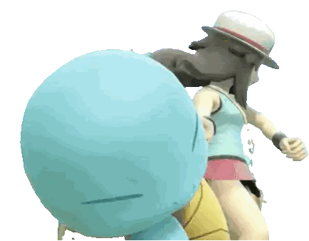 Woman in Hat Next to Cartoon Character