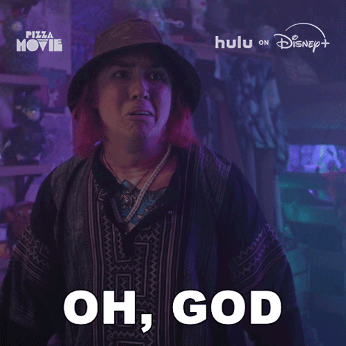 Woman in Hat Saying Oh God Beside Disney Logo