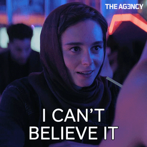 Woman In Head Scarf Says I Can't Believe It GIF