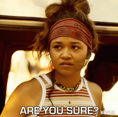 Woman in Headband and Striped Tank Top Saying Are You Sure Netflix