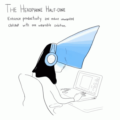 Woman in Headphones and Half Cone Hat