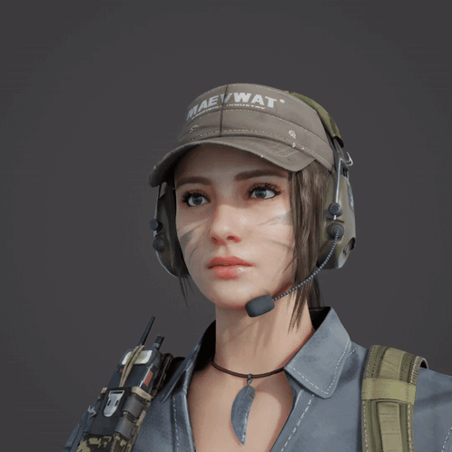 Woman In Headphones And Maewwat Hat GIF