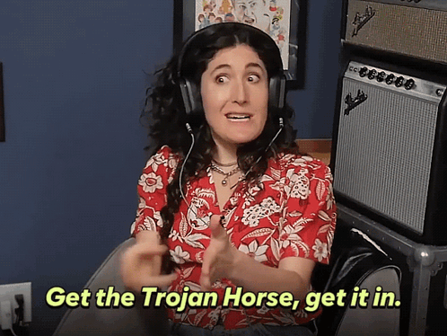 Woman in Headphones Get Trojan Horse Get It In