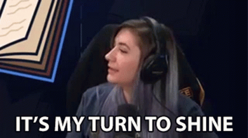 Woman In Headphones Saying It's My Turn To Shine GIF