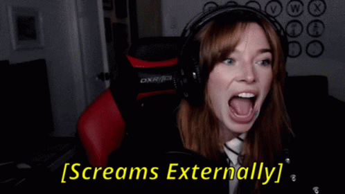 Woman In Headphones Saying Screams Externally GIF