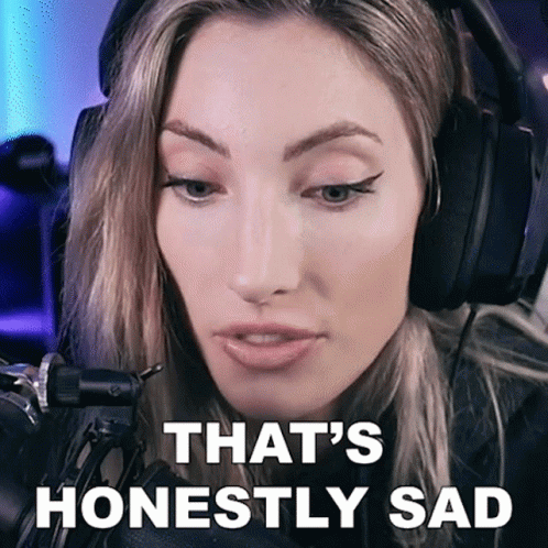 Woman in Headphones Saying That's Honestly Sad