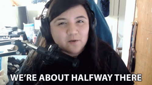 Woman In Headphones We're About Half Way There GIF