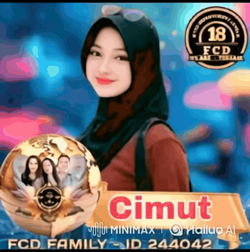 Woman In Hijab Holding Soccer Ball With Family GIF