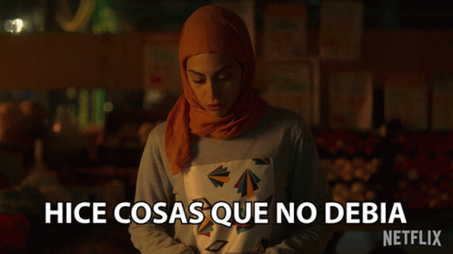 Woman in Hijab Says hice cosas que no debia