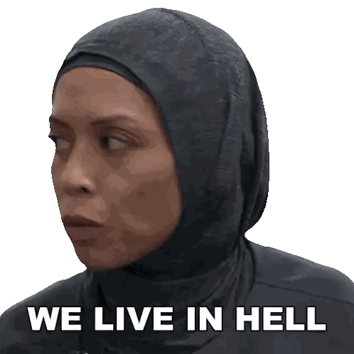 Woman In Hijab We Live In Hell