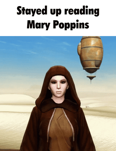 Woman in Hooded Cape Reading Mary Poppins