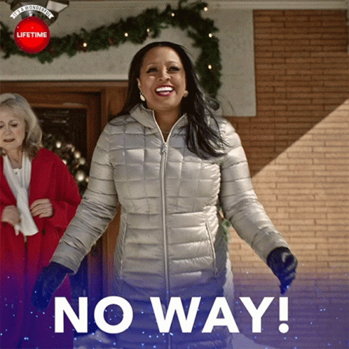 Woman in Jacket Saying No Way