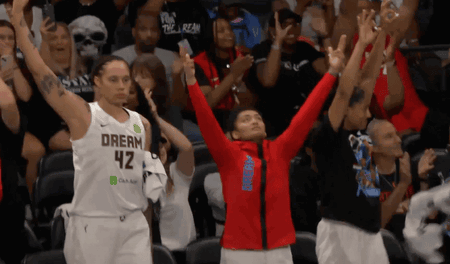 Woman In Jersey Saying Dream 42 GIF